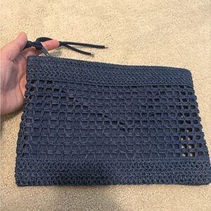 Navy Woven Pouch